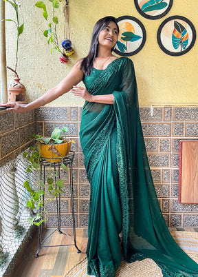 Rama Georgette Saree With Blouse Piece