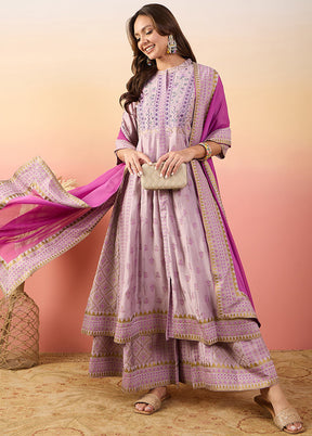 3 Pc Pink Readymade Silk Suit Set