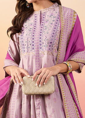 3 Pc Pink Readymade Silk Suit Set