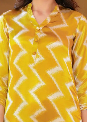 2 Pc Mustard Readymade Silk Kurti Set