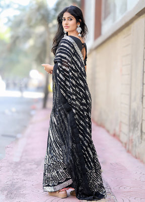 Black Georgette Saree With Blouse Piece