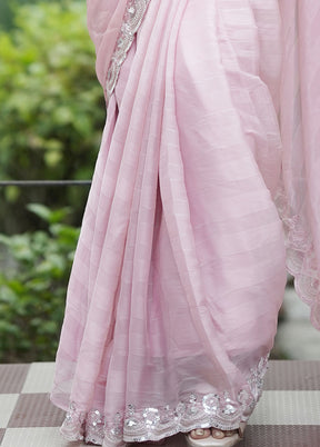 Purple Chiffon Silk Saree With Blouse Piece