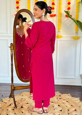 3 Pc Pink Readymade Viscose Suit Set