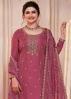 3 Pc Burgundy Semi Stitched Georgette Suit Set