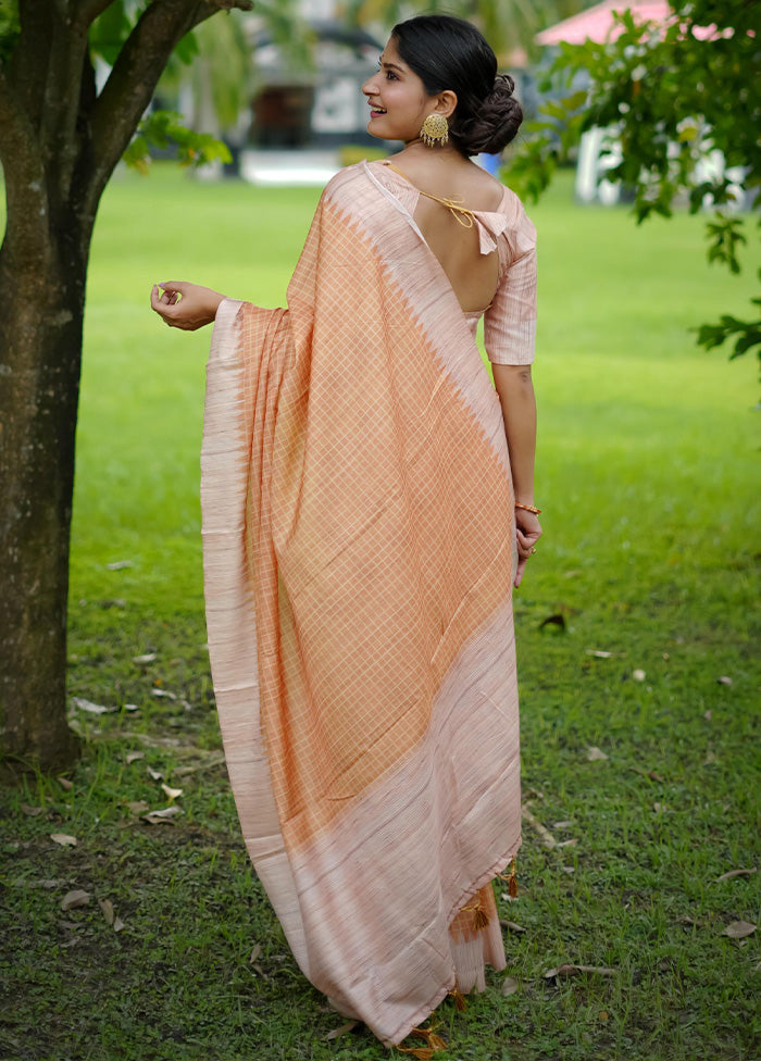 Yellow Tussar Silk Saree With Blouse Piece