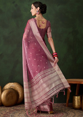 Magenta Organza Saree With Blouse Piece