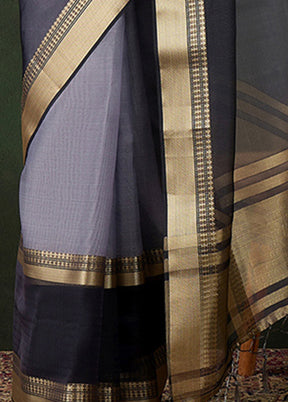 Grey Organza Saree With Blouse Piece