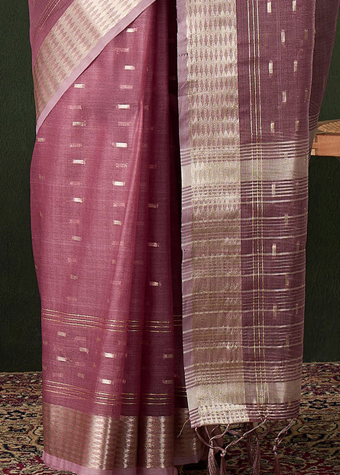 Purple Organza Saree With Blouse Piece