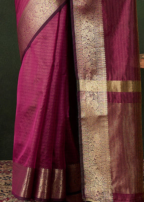 Magenta Organza Saree With Blouse Piece