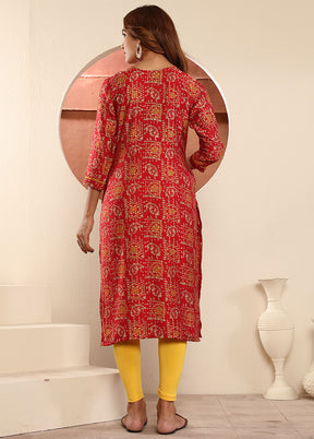 Red Readymade Viscose Kurti