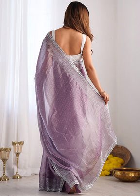 Lavender Spun Silk Saree With Blouse Piece