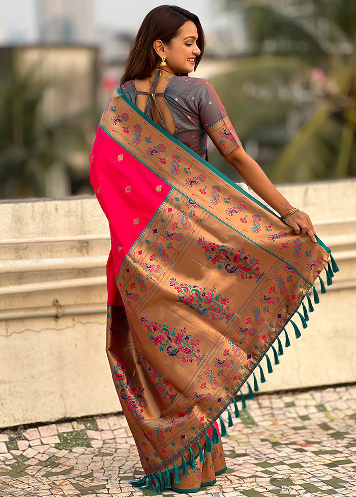 Red Spun Silk Saree With Blouse Piece