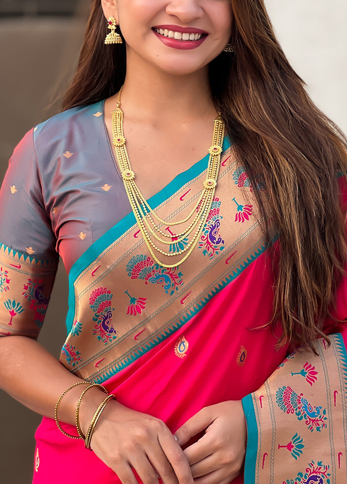 Red Spun Silk Saree With Blouse Piece