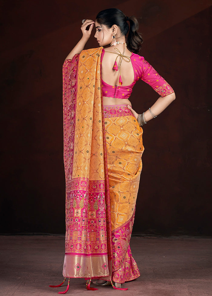 Red Banarasi Silk Saree With Blouse Piece