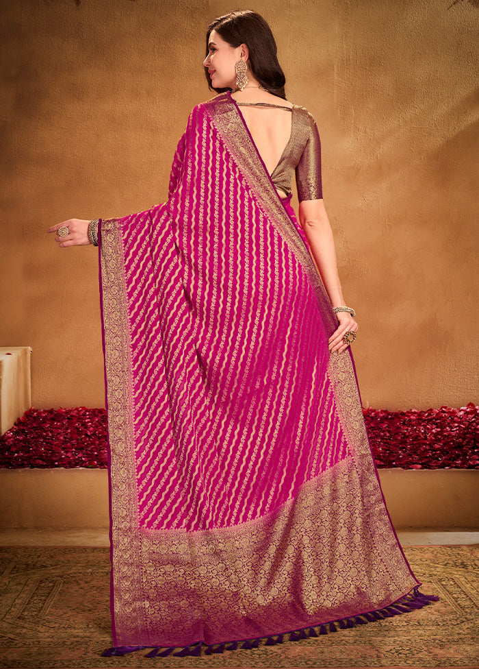 Pink Georgette Saree With Blouse Piece