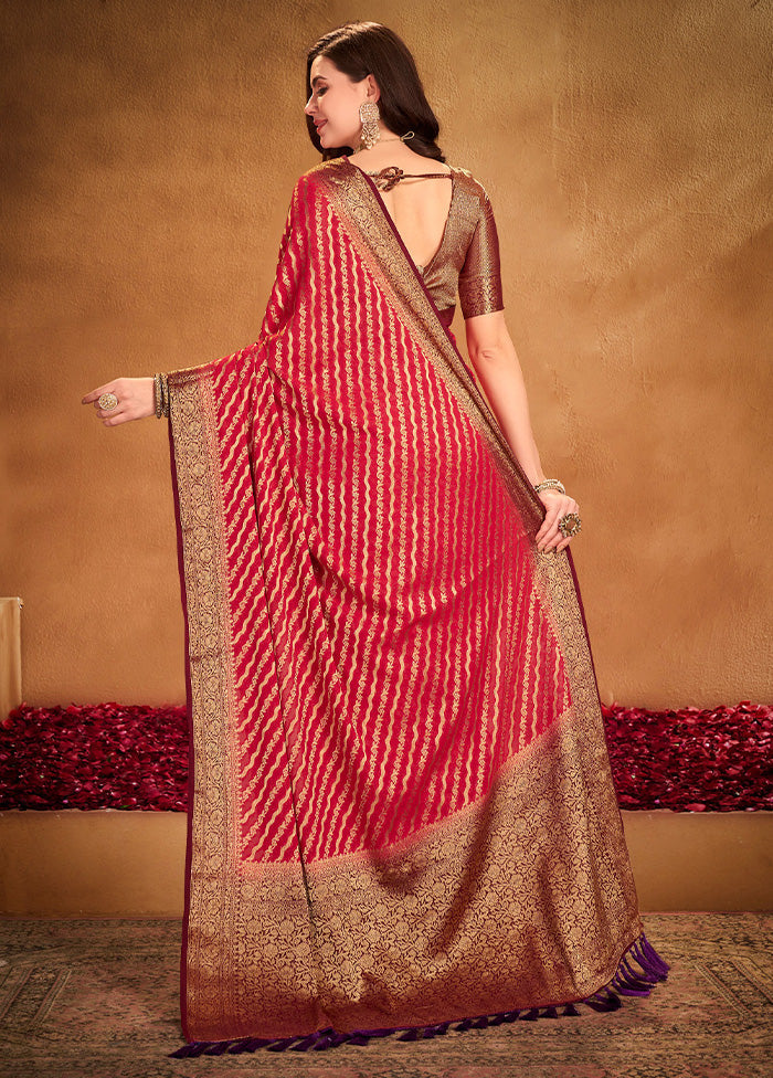 Red Georgette Saree With Blouse Piece