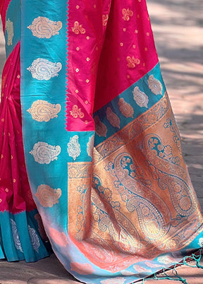 Pink Spun Silk Saree With Blouse Piece