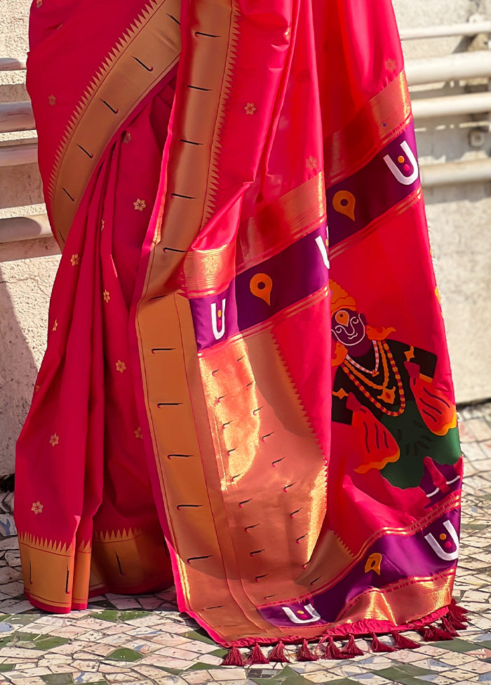 Pink Spun Silk Saree With Blouse Piece