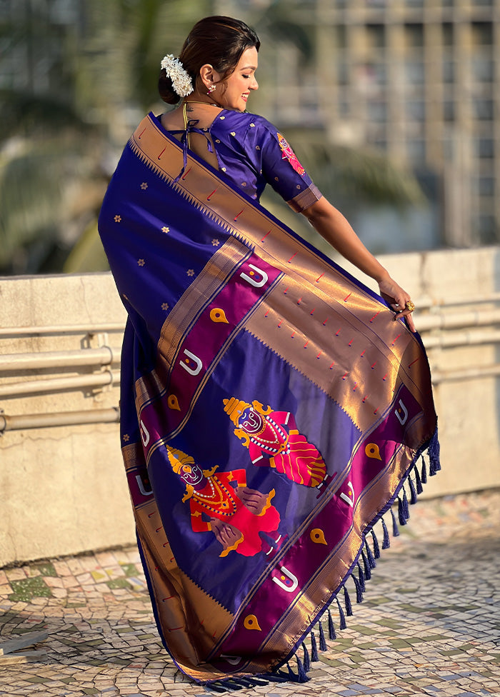 Lavender Spun Silk Saree With Blouse Piece