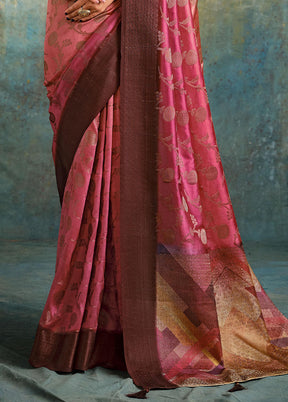 Multicolor Spun Silk Saree With Blouse Piece