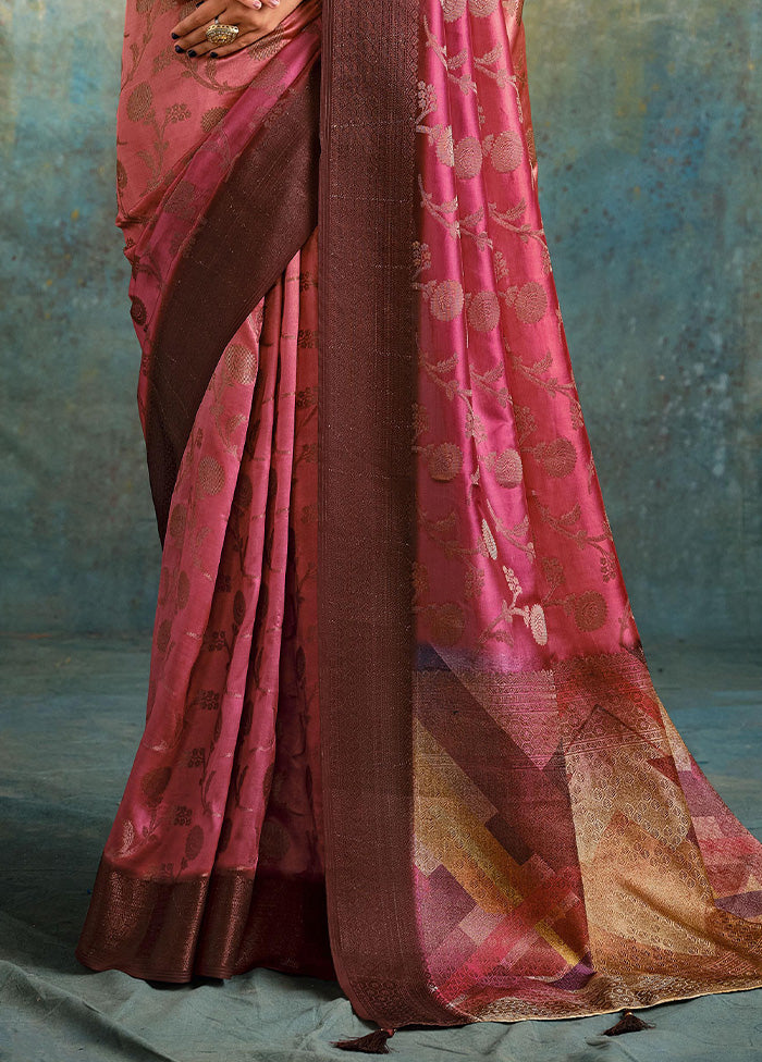 Multicolor Spun Silk Saree With Blouse Piece