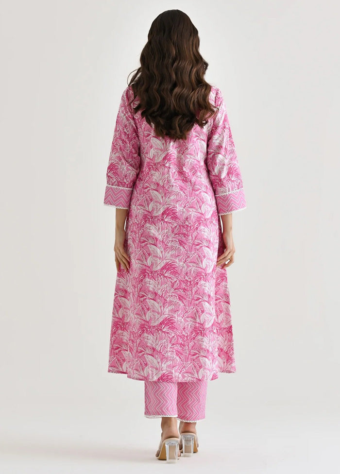 2 Pc Pink Readymade Rayon Kurti Set