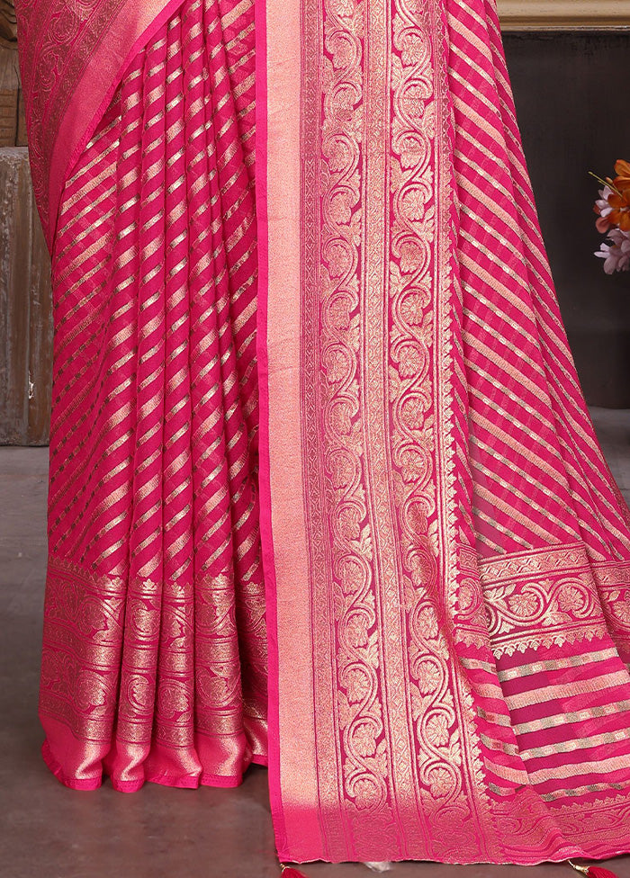 Pink Spun Silk Saree With Blouse Piece