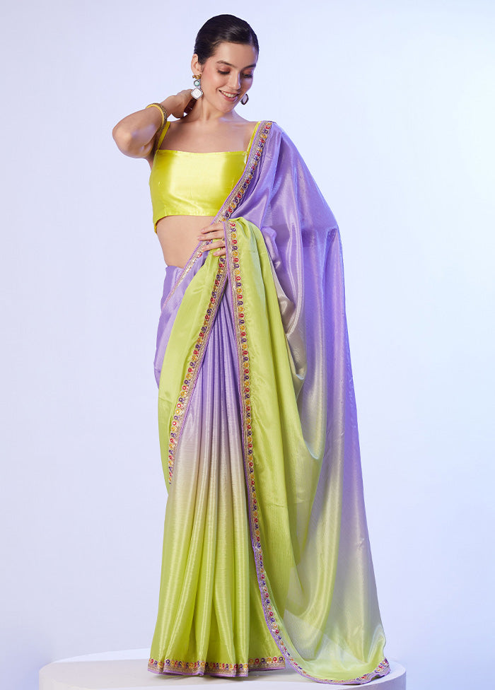 Lavender Spun Silk Saree With Blouse Piece