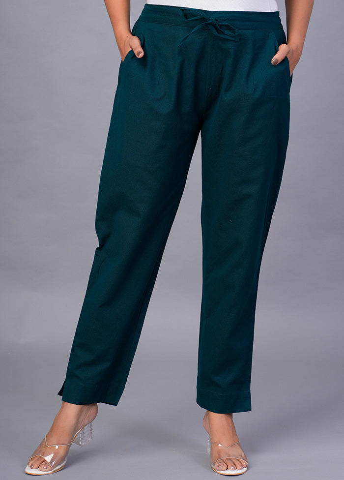 Teal Cotton Festive Pant