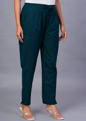 Teal Cotton Festive Pant