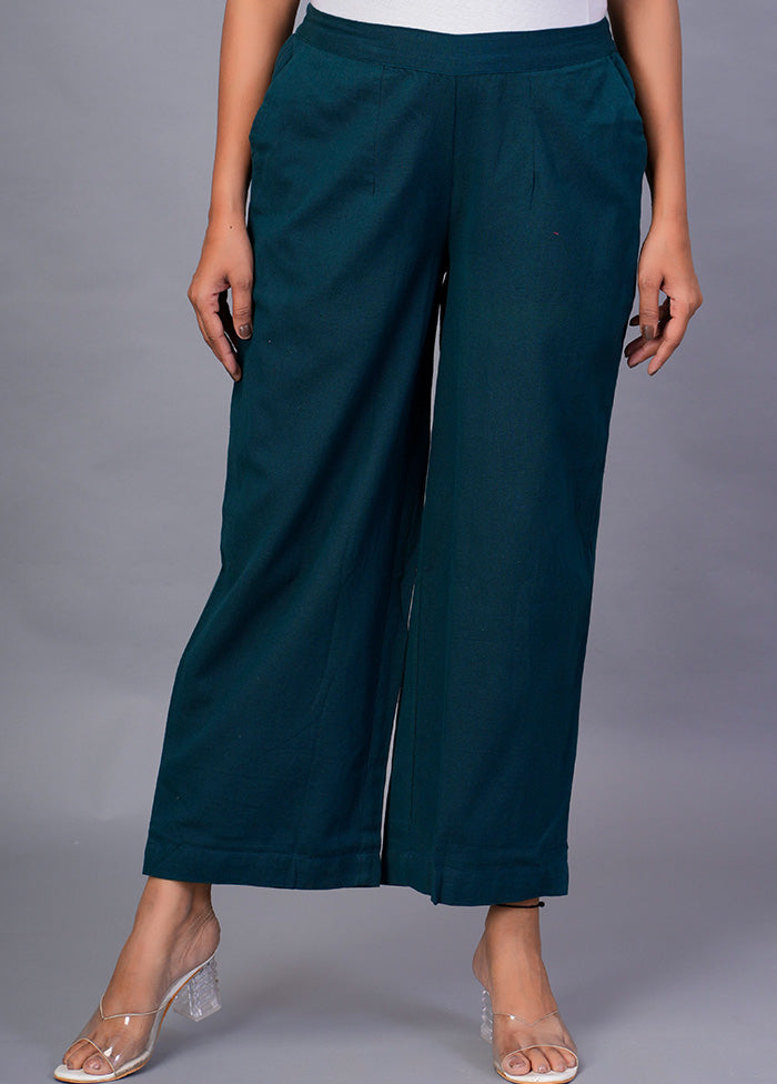 Teal Cotton Festive Pant