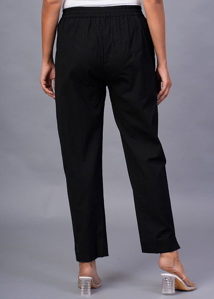 Black Cotton Festive Pant