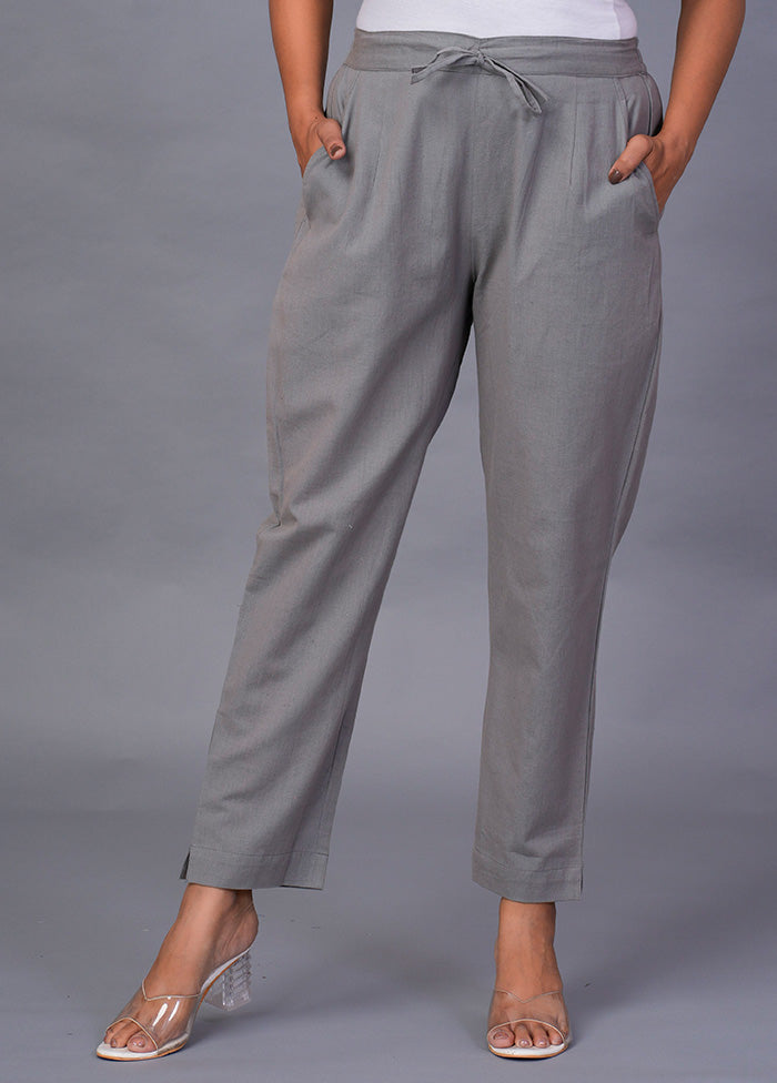 Grey Cotton Festive Pant