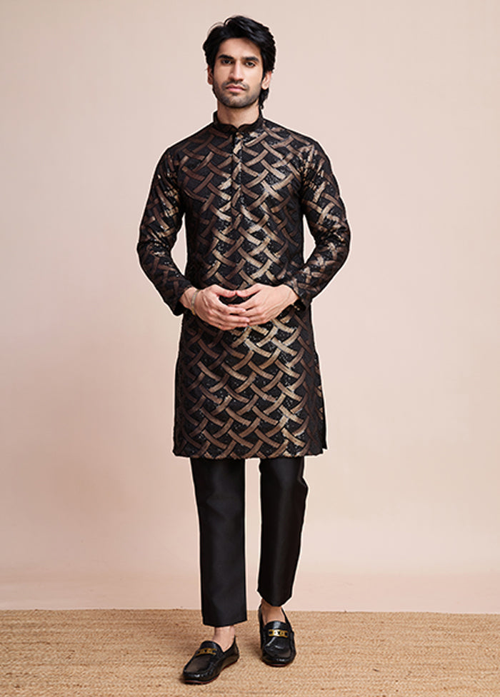 Black Silk Kurta