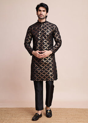Black Silk Kurta