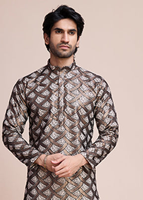 Brown Silk Kurta