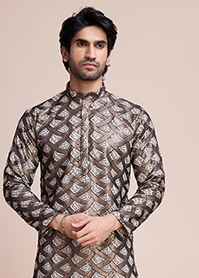 Brown Silk Kurta