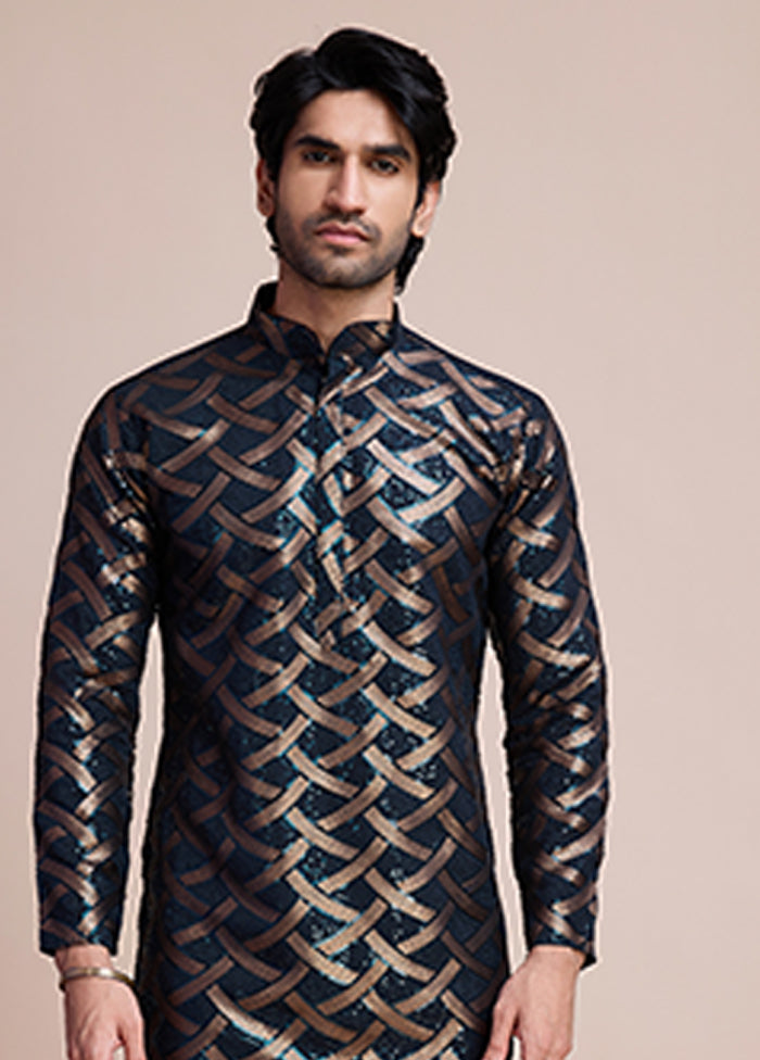 Blue Silk Kurta