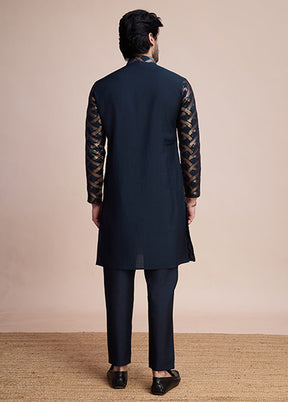 Blue Silk Kurta