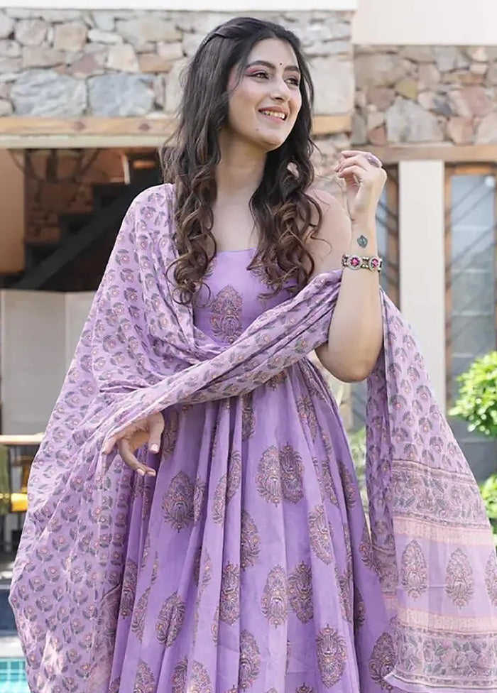 3 Pc Lavender Readymade Silk Suit Set