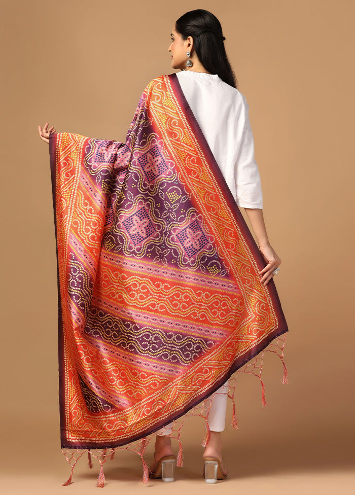 Orange Art Silk Dupatta