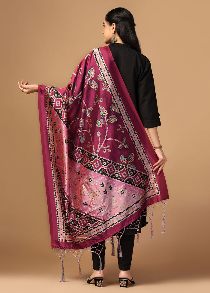 Burgundy Art Silk Dupatta