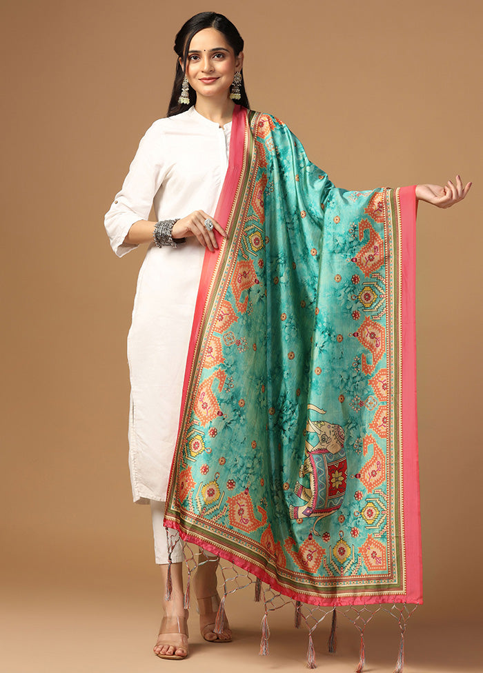 Sea Green Art Silk Dupatta