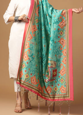 Sea Green Art Silk Dupatta