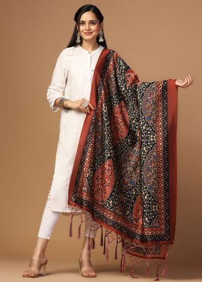 Black Art Silk Dupatta