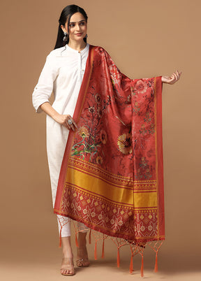 Rust Art Silk Dupatta