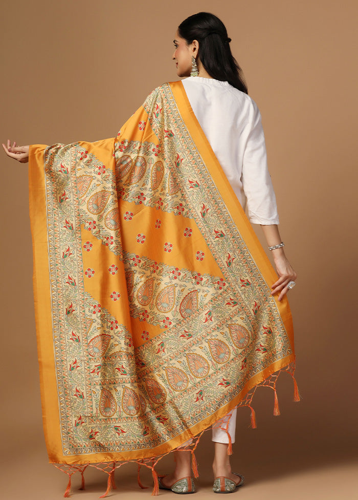 Mustard Art Silk Dupatta