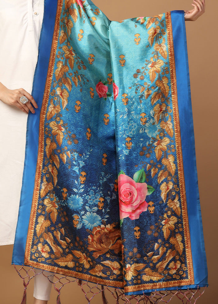 Blue Art Silk Dupatta