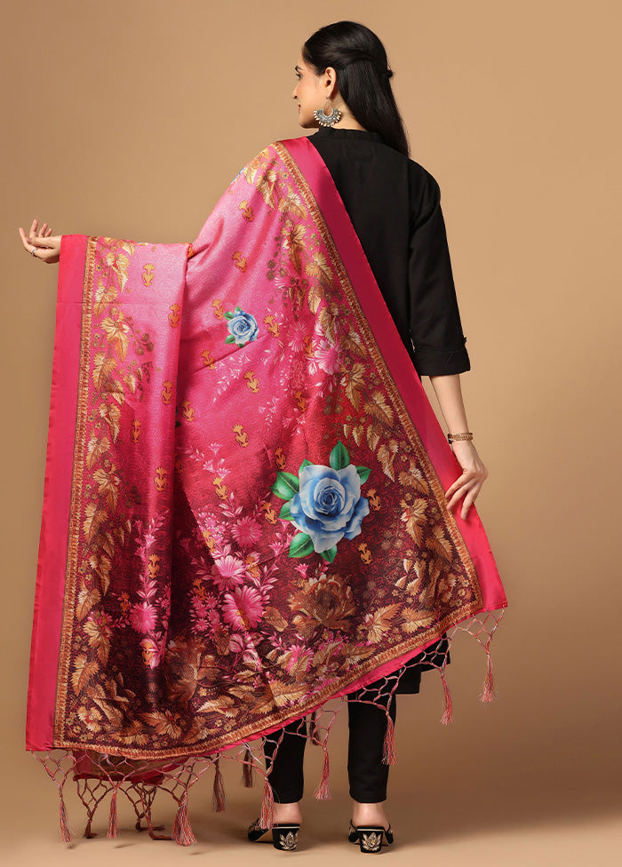 Pink Art Silk Dupatta