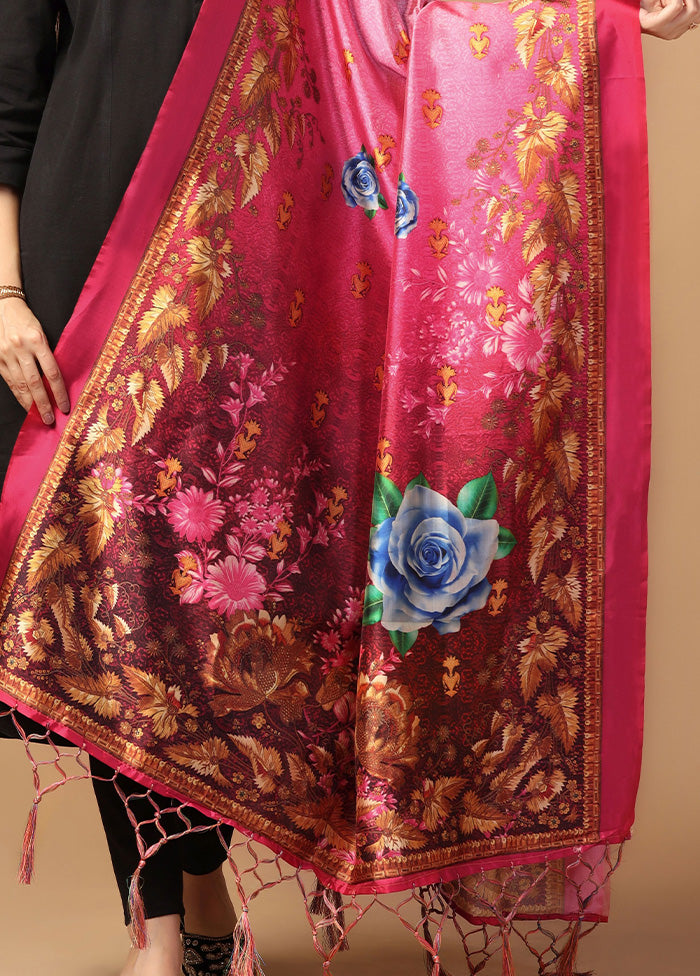 Pink Art Silk Dupatta